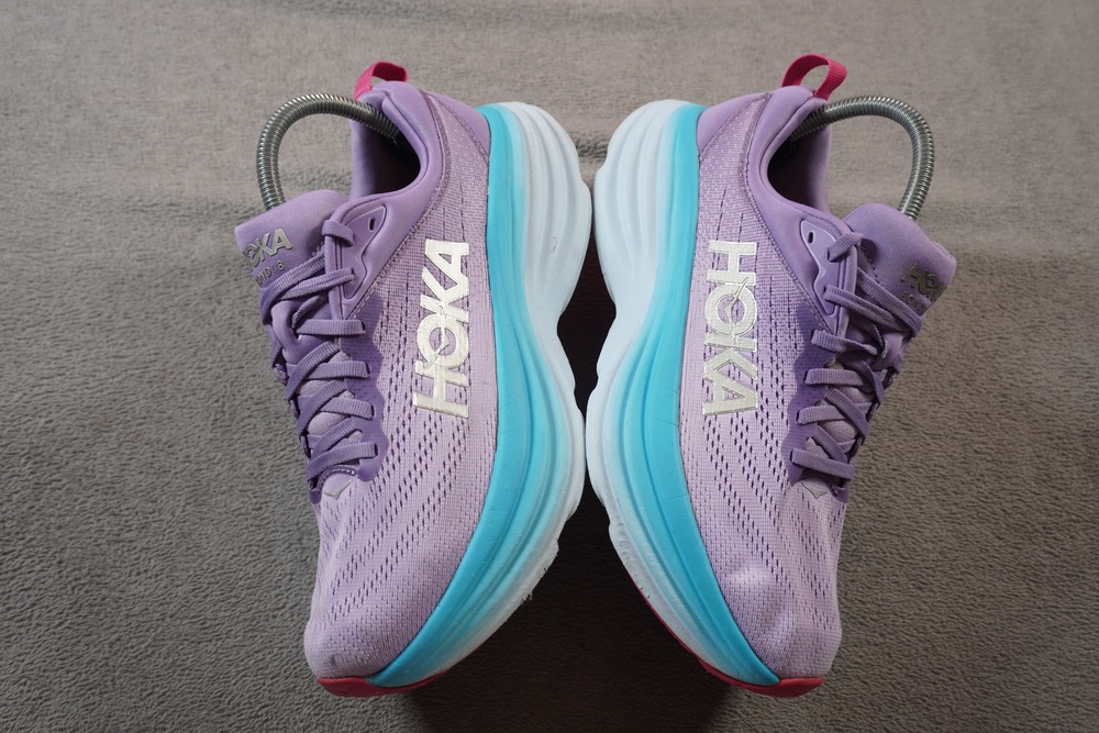 Hoka One One Bondi 8 Shoes Womens Size 8.5B Purple Running Cushioned Sneakers
